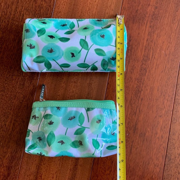 2 Pieces Double-Layer Bags/Pouches, Green Floral - Picture 13 of 16